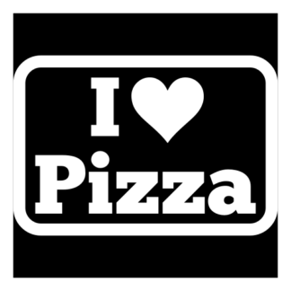 I Love Pizza Decal (White)